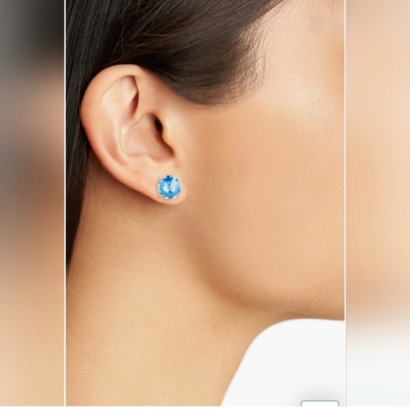 Kate Spade Cubic Zirconia Round Stud
Earrings In Sapphire, NIB - Picture 4 of 5